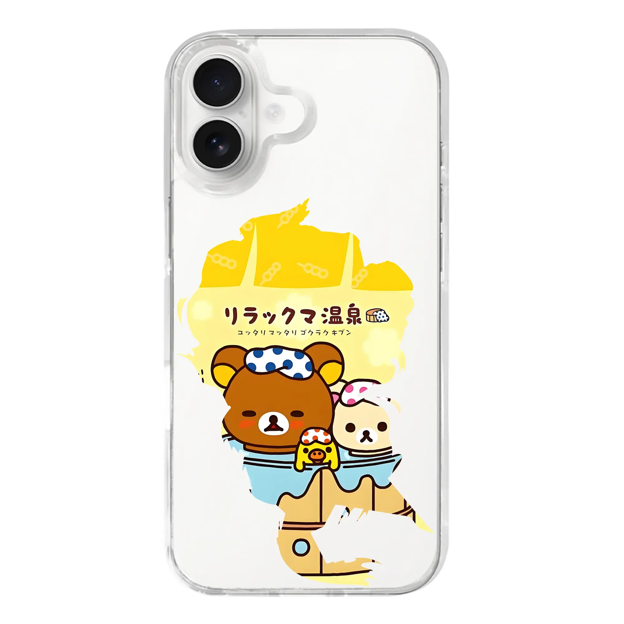 リラックマ (Rilakkuma) グッズ リラックマ (Rilakkuma) - iPhone 17シリーズ 透明スマホケース – 薄型・耐衝撃・精密フィット保護カバー